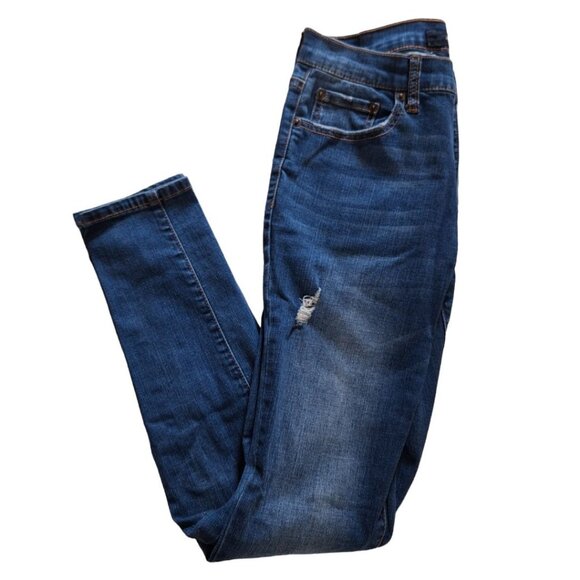 Aero High Rise Womens Size 6 Ripped Distressed Blue Jeans Regular - Picture 4 of 13